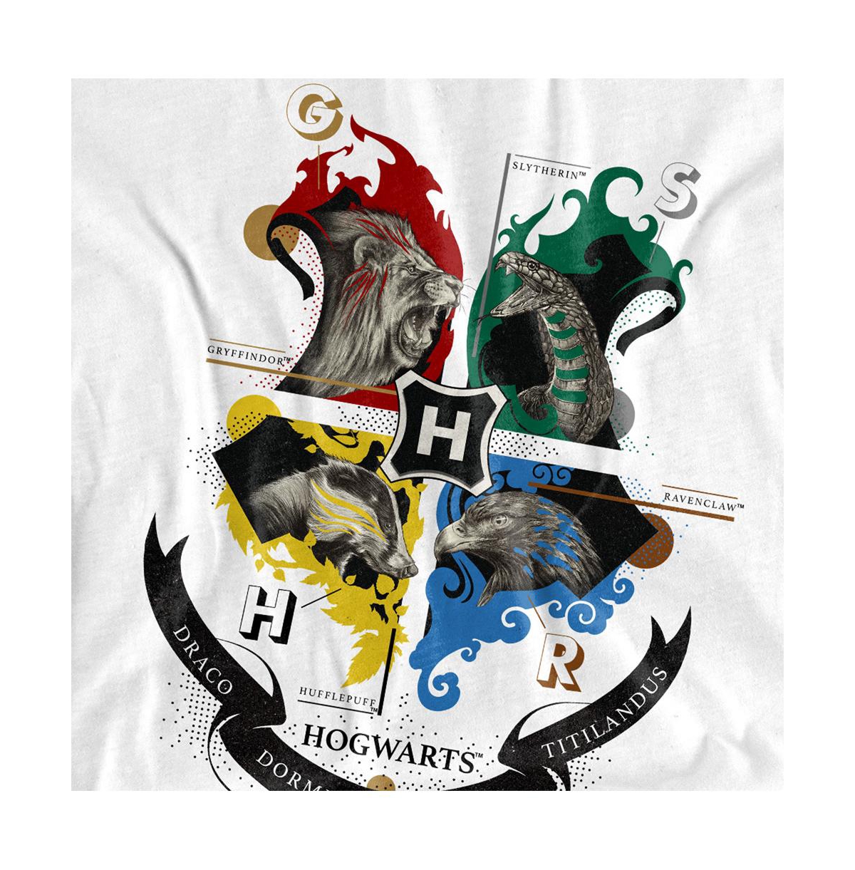 Harry Potter Men's Hogwarts Shield Wrealistic Mascots T Shirt