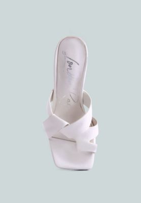 Womens Snatched Intertwined Toe Ring Heeled Sandals