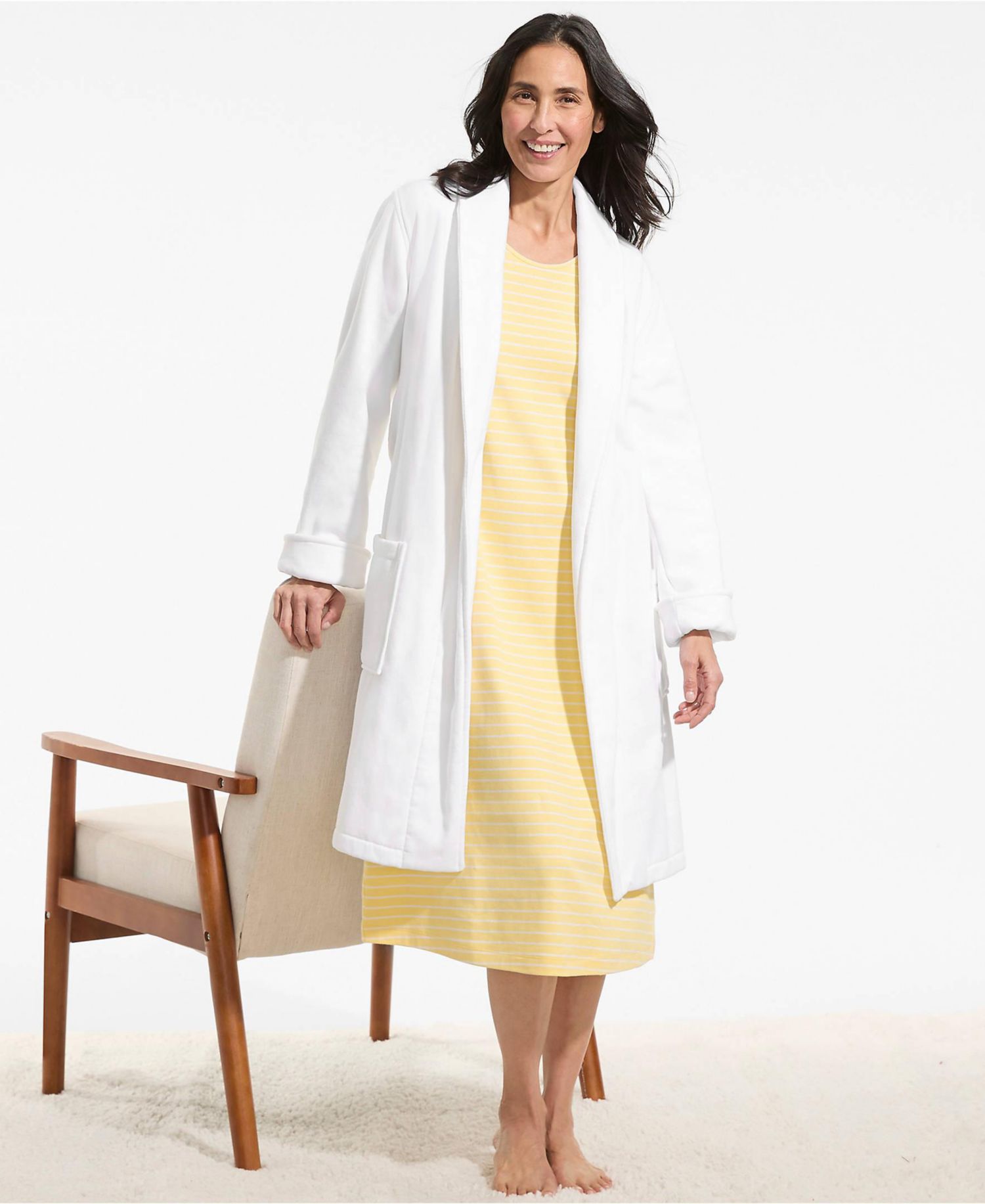 Women's Cotton Terry Knee Length Spa Bath Robe