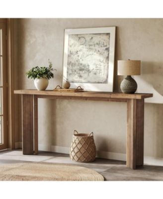 Solid Wood Console Table, 70.9-Inch Narrow Long Sofa Table, Farmhouse Entryway Table