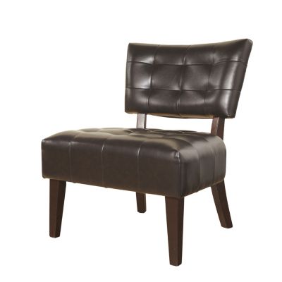 Blended Leather Accent Chair with Oversized Seat