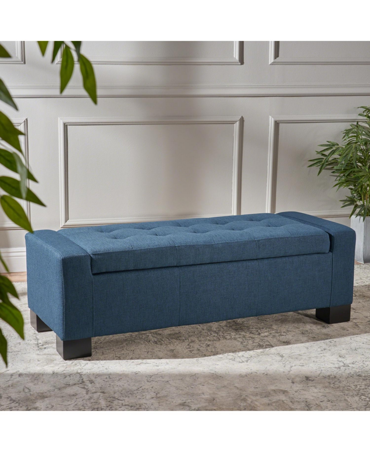 Streamdale Furniture Lawton Fabric Storage Ottoman Contemporary Style With Ample Storage