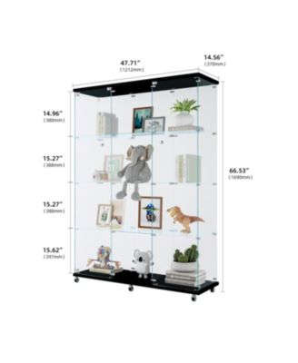 Black Glass Display Cabinet | 4 Shelves | Living Spaces
