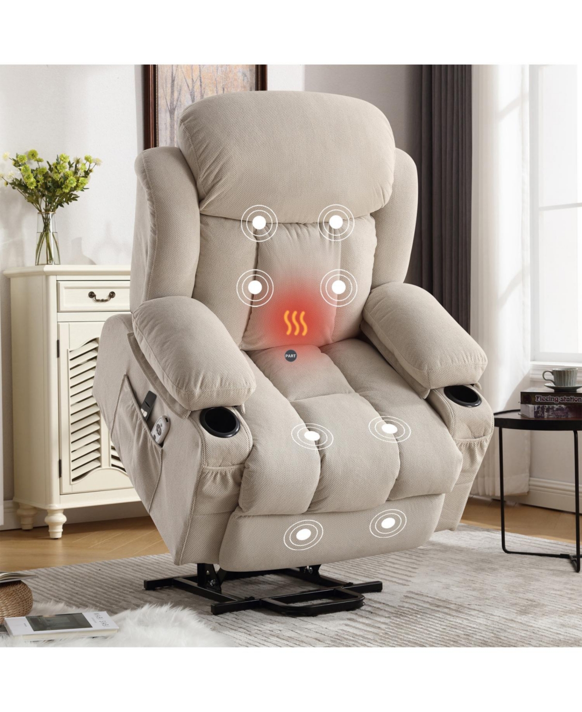 Streamdale Furniture Power Lift Recliner with Heat & Massage