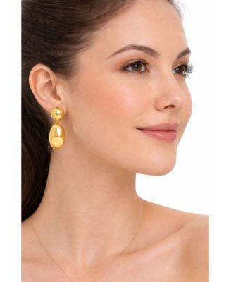 Polished Chunky Double Drop Dangle Earring