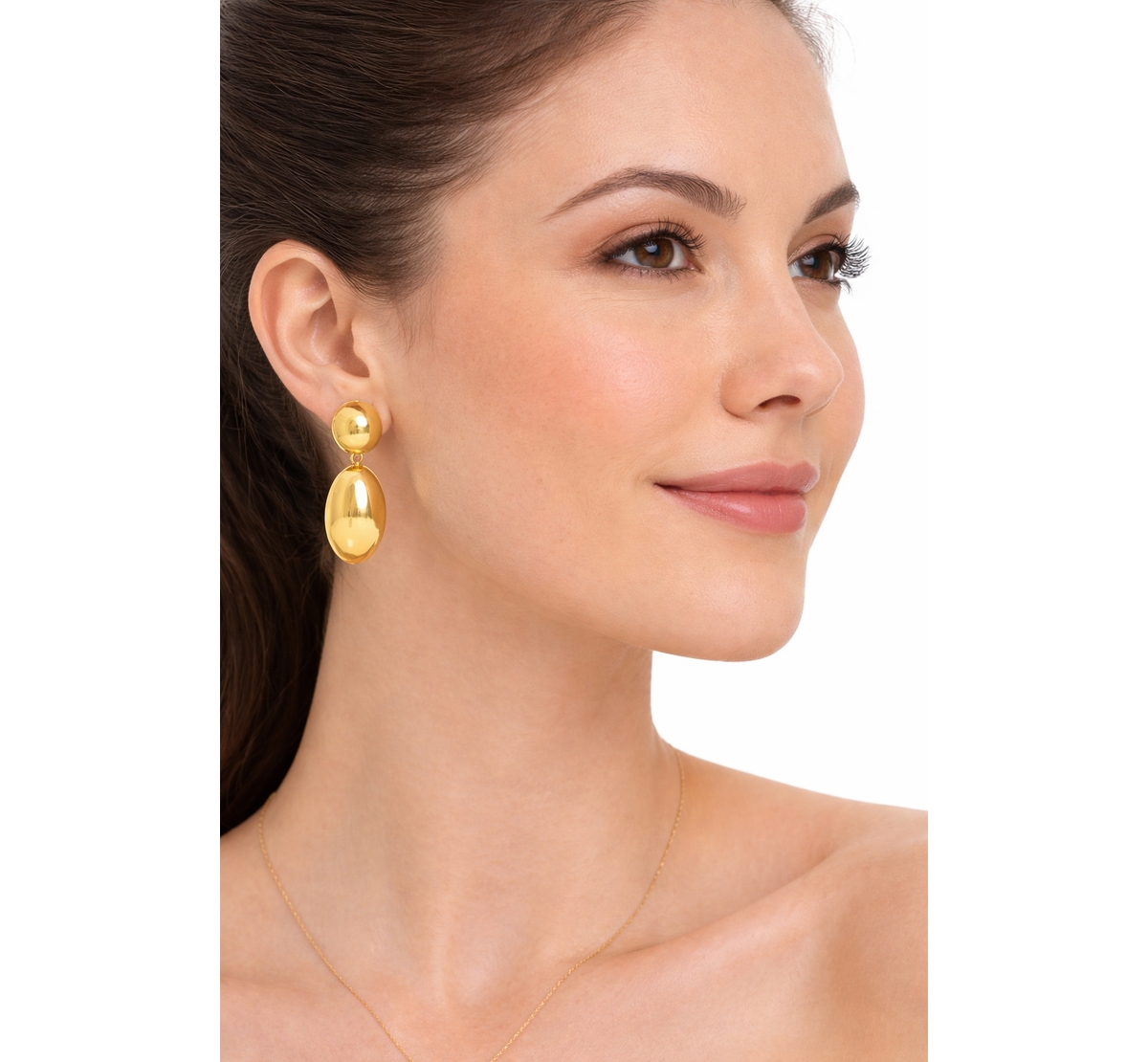 Rivka Friedman Polished Chunky Double Drop Dangle Earring