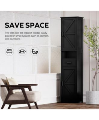 Streamdale 69" Tall Bathroom Storage Cabinet with Barn Doors & Drawer