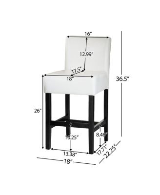 Streamdale Elegant Ivory Bonded Leather Counter Stools (Set of 2)