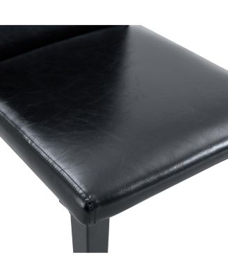 Minimalist PU Leather Dining Chair with Metal Legs