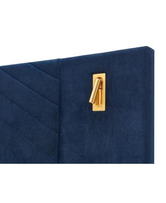 Streamdale King Size Velvet Bed Frame with Tufted Wingback Headboard