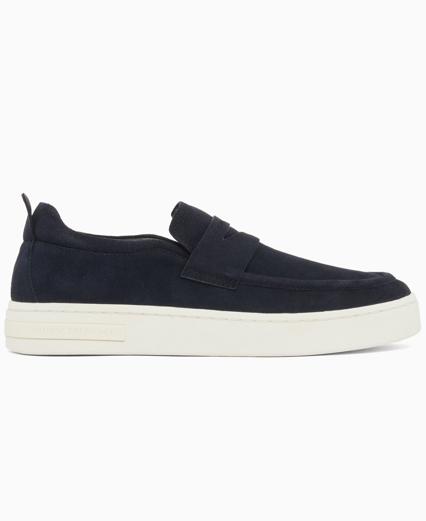 Мужские туфли A|X Armani Exchange London Suede Slip-On, цвет: Глубокий тёмно-синий — фото 2