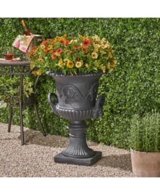 Romanesque Black Concrete Planter Durable and Stylish