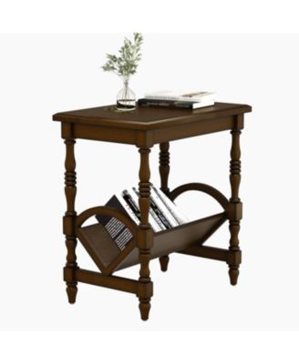 Streamdale Classic Wooden Side Table with Magazine Rack