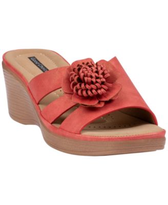 Women's Jenna Floral Slip-On Wedge Sandals