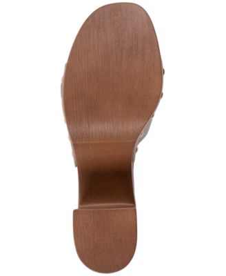 Women's York Buckle Wooden Block Heel Platform Sandals