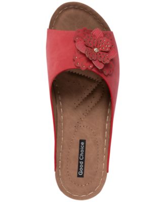 Women's Clover Flower Rosette Comfort Slip-On Sandals