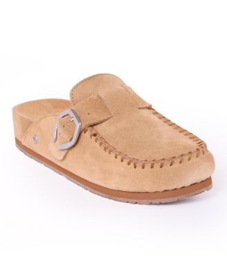 Women's Suede Adjustable Buckle Clogs