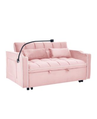 55" Versatile Foldable Sofa Bed with USB Port, Ashtray, and Phone Stand