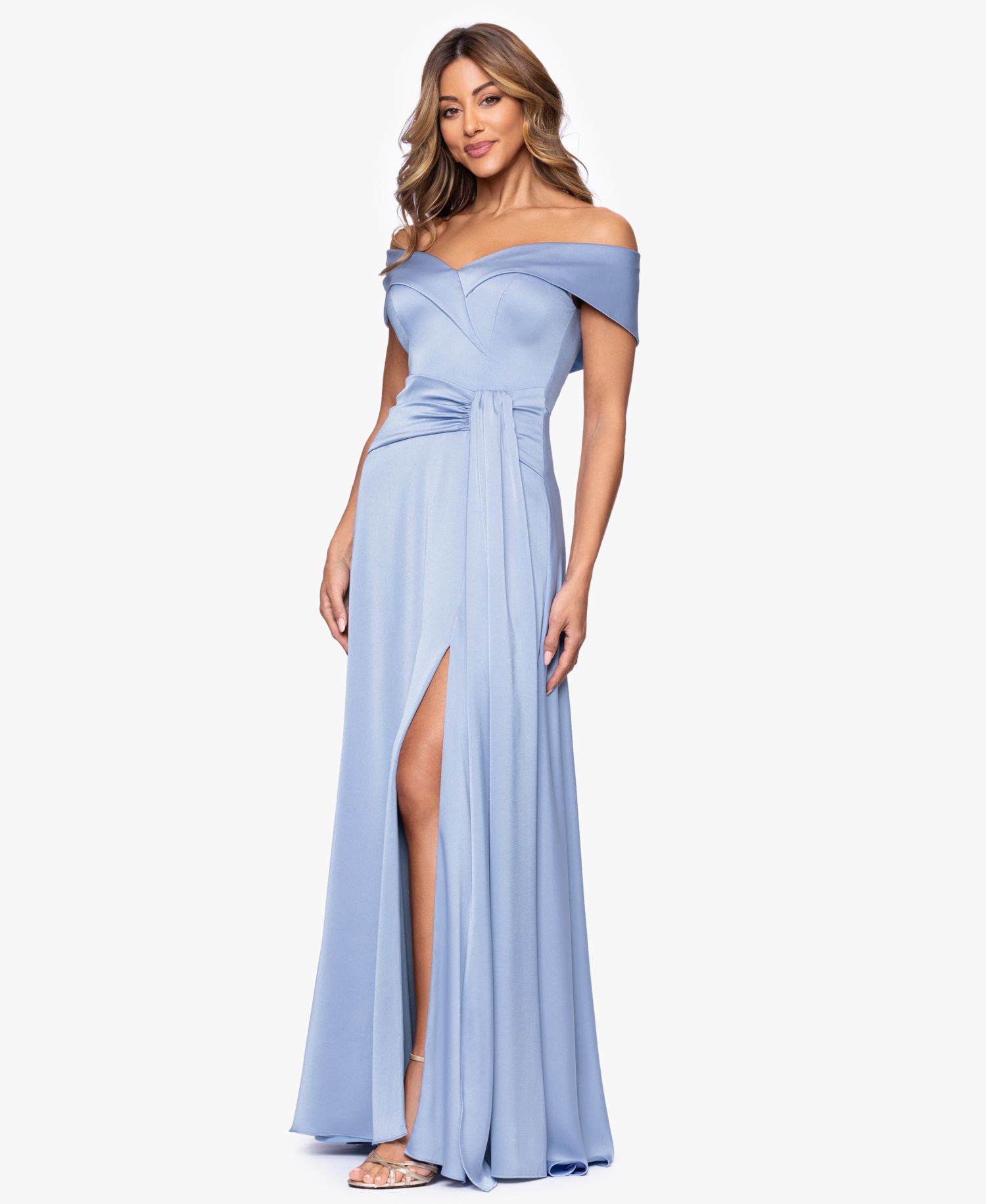 Petite Off-The-Shoulder Gown