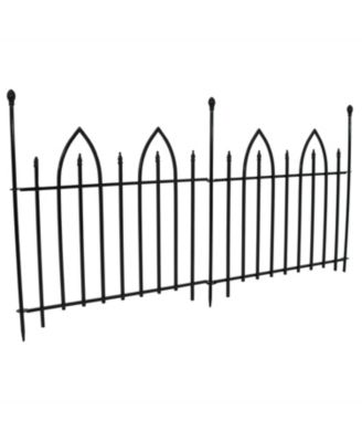 2pk Outdoor Lawn and Garden Metal Gothic Arch Style Decorative Border Fence Panel Set