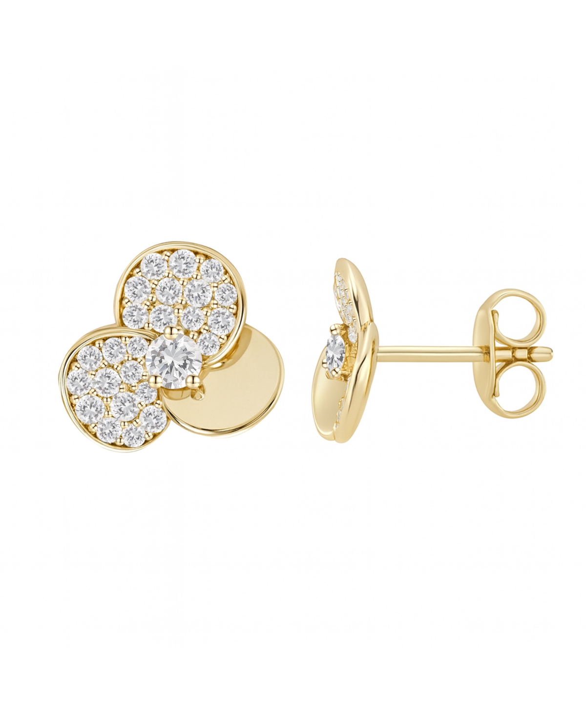 Macy's Diamond (1/3 ct. t.w.) Earrings in 14k Gold Over Sterling Silver