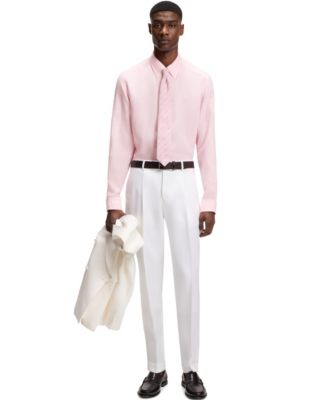 Men's Regular-Fit Button-Down Linen Dress Shirt