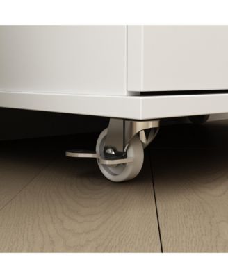 8-Tier Shoe Storage Cabinet with Adjustable Shelves, 4 wheels