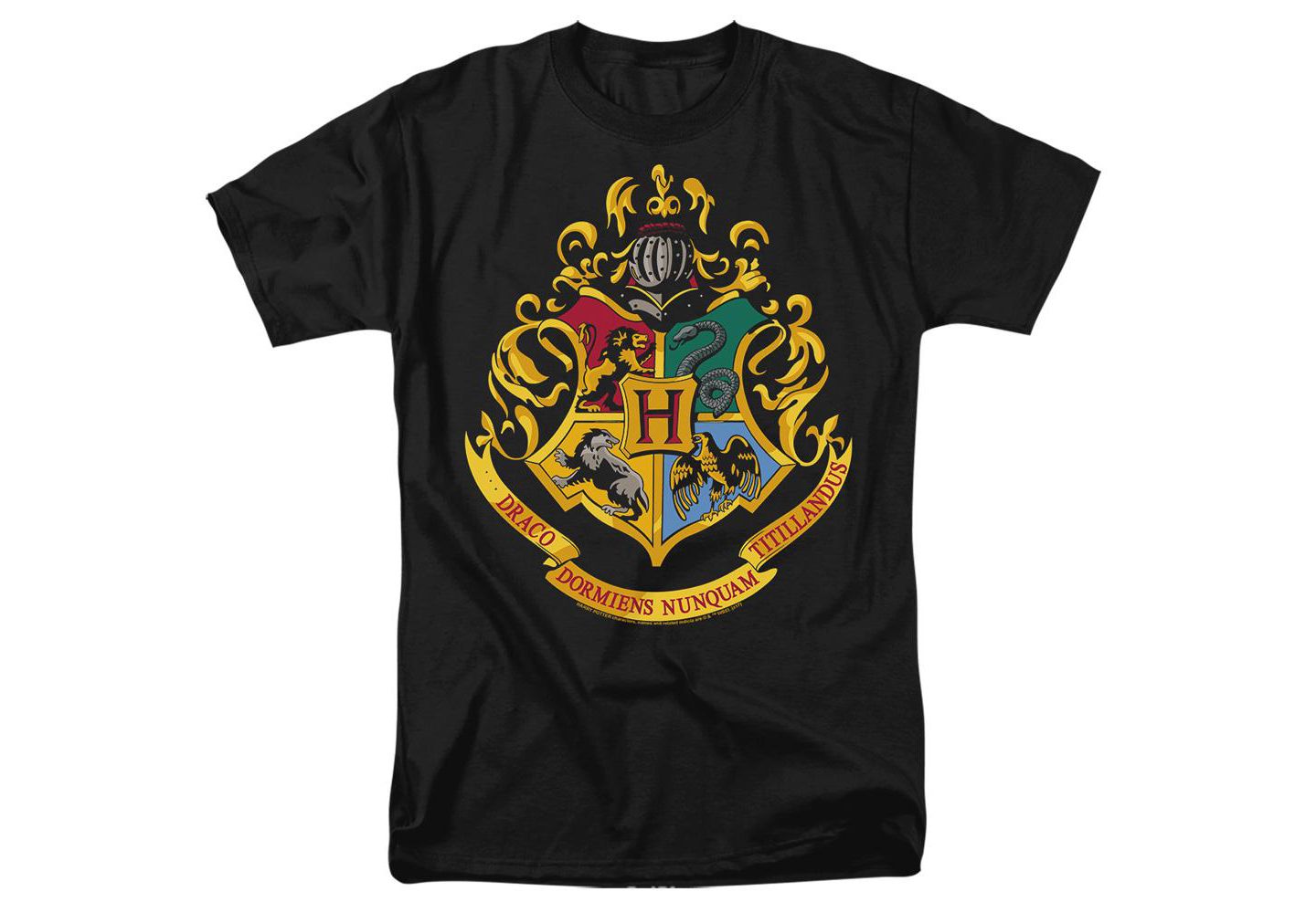 Мужская футболка Harry Potter Hogwarts Crest, цвет: Чёрный — фото 1