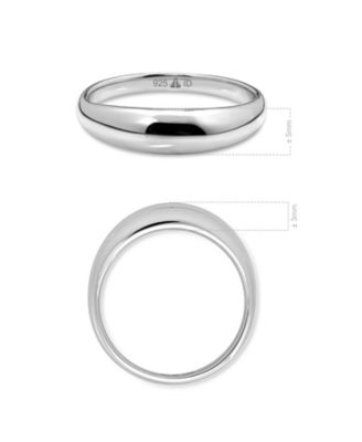 Dome Ring in Rhodium Plated Sterling Silver