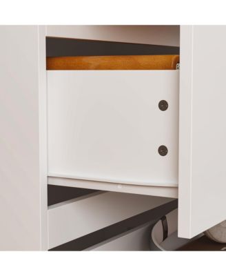 Nightstand with 3 drawers,Bedside table, For bedroom,White