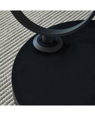 Round Nested Coffee Tables - Faux Marble Top with Metal Frame