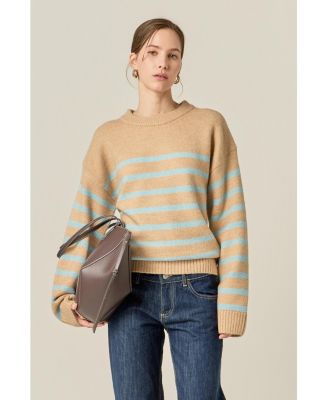 Women's Striped Crew Neck Sweater