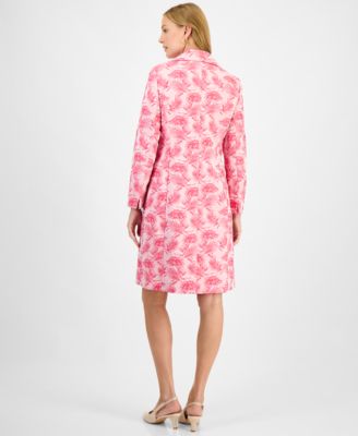 Women's Printed Open-Front Longline Jacket, Regular & Petite