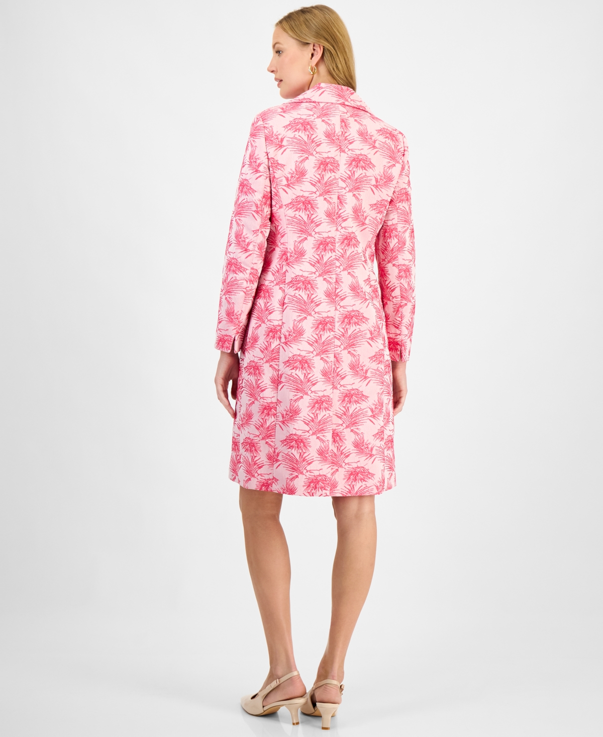 Kasper Women's Printed Open-Front Longline Jacket, Regular & Petite