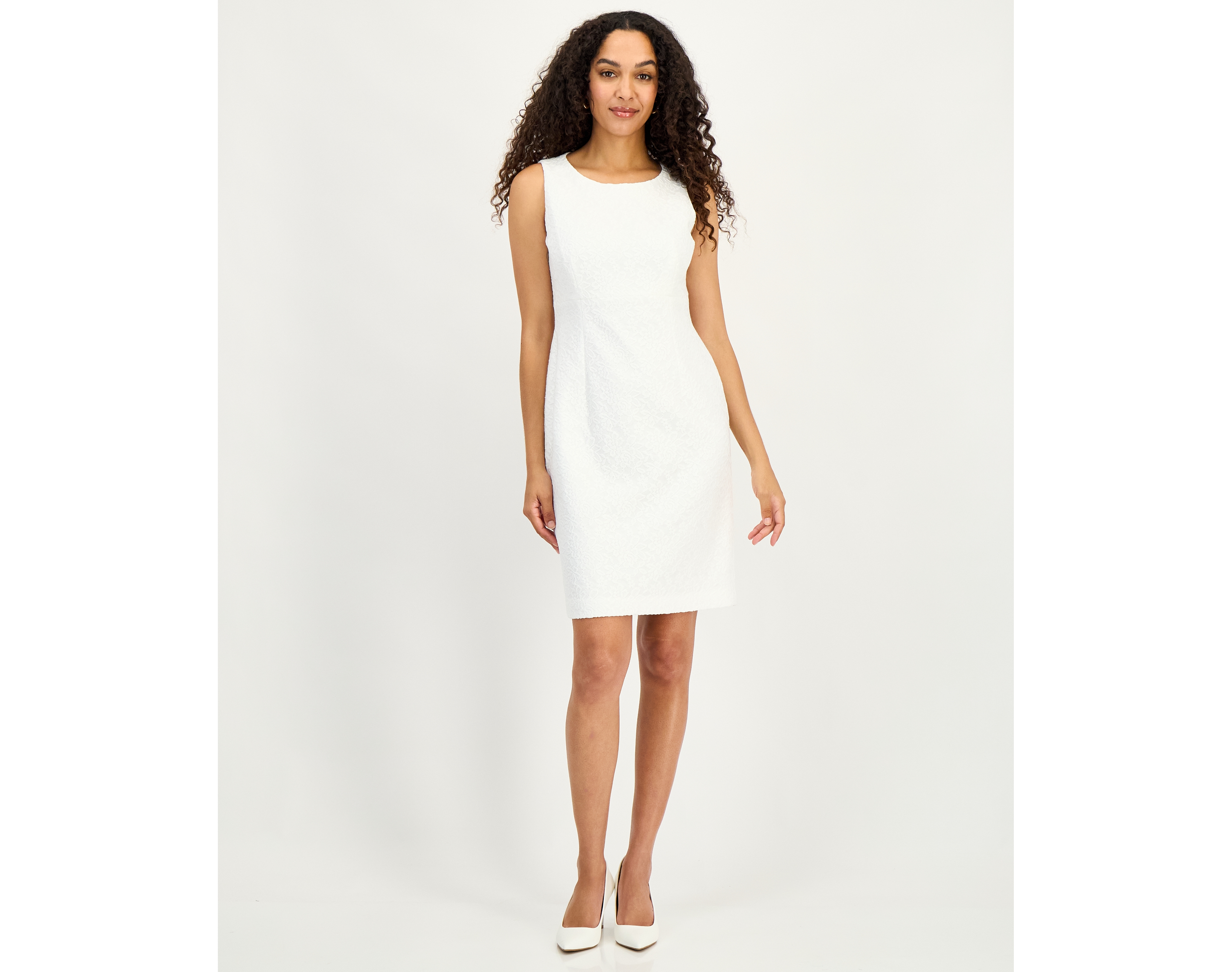Kasper Women's Sleeveless Bonded-Lace Sheath Dress