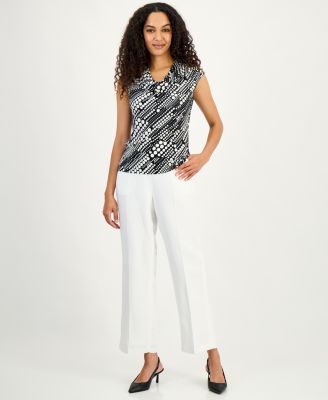 Women's Printed Cowlneck Top, Regular & Petite