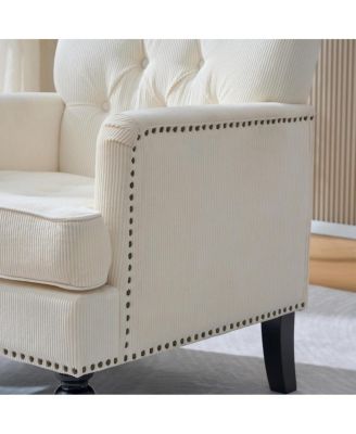 Tufted Club Chair, Accent Chair, Upholstered Button Armchair