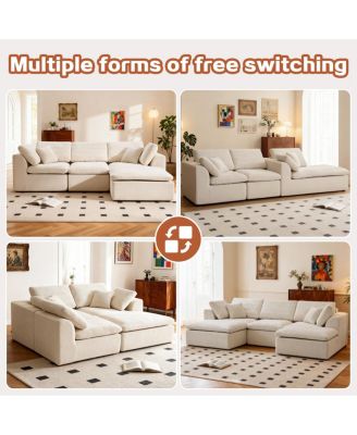 Modern L-Shaped Sectional Sofa with Chaise Lounge, Corduroy Couch