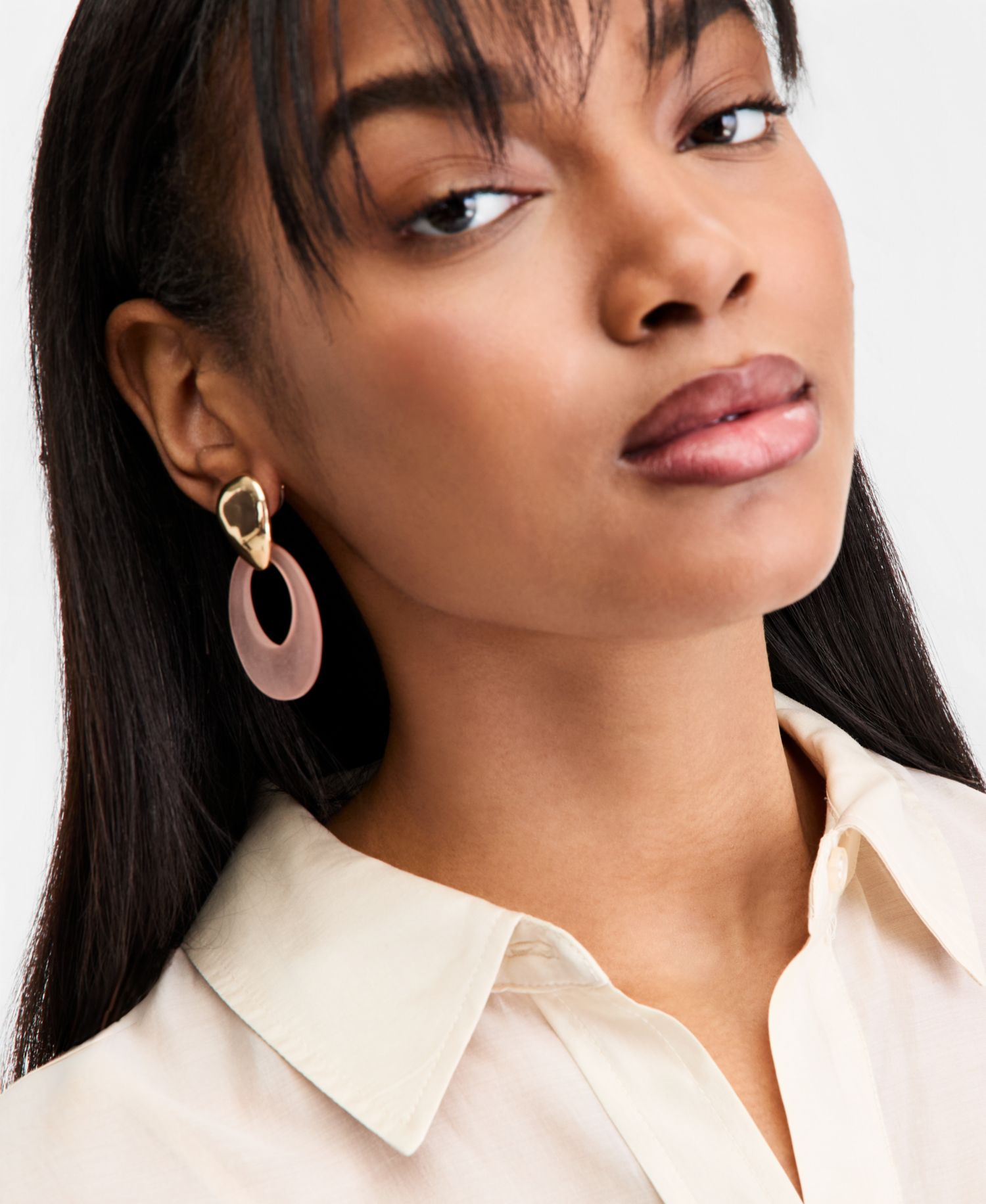 Open Disc Drop Earrings