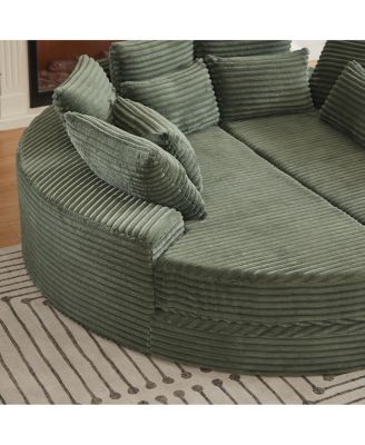 Corduroy Oversized Recliner, Converts to 2 Recliners, Sofa Bed, Neck Pillow