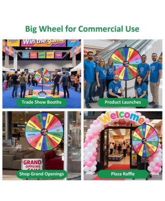 48" Large Giant Prize Wheel w/ Mobile Base Spinning Raffle Trade Show