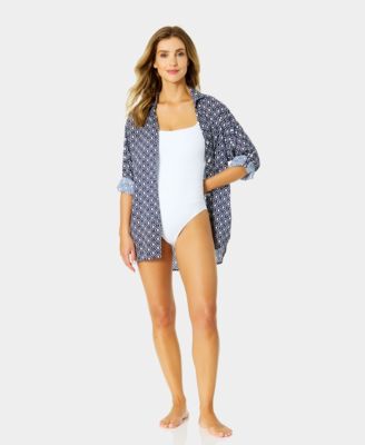 Women's Printed Cover-Up Swim Shirt