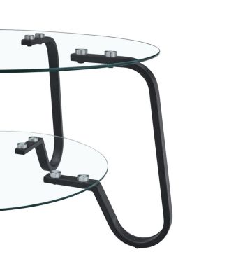 Retro minimalist metal frame glass coffee table