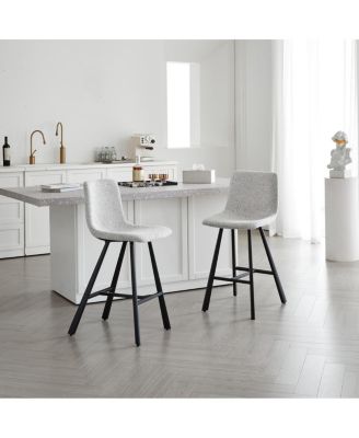 Modern Fabric Bar Stool with Metal Legs