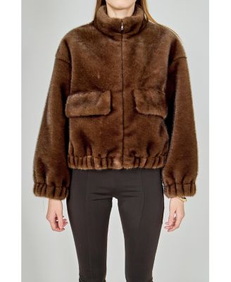 Women's Faux Fur Bomber Jacket