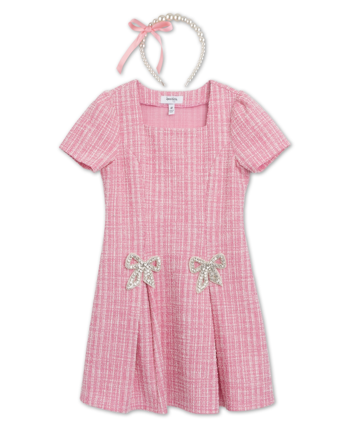 Speechless Girls' 7-16 Square Neck Short-Sleeve Dress
