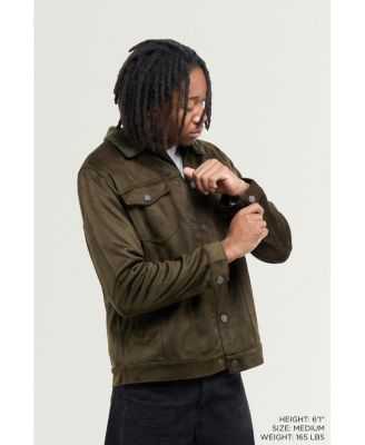 X RAY Men's Faux Suede Jacket With Faux Fur Collar