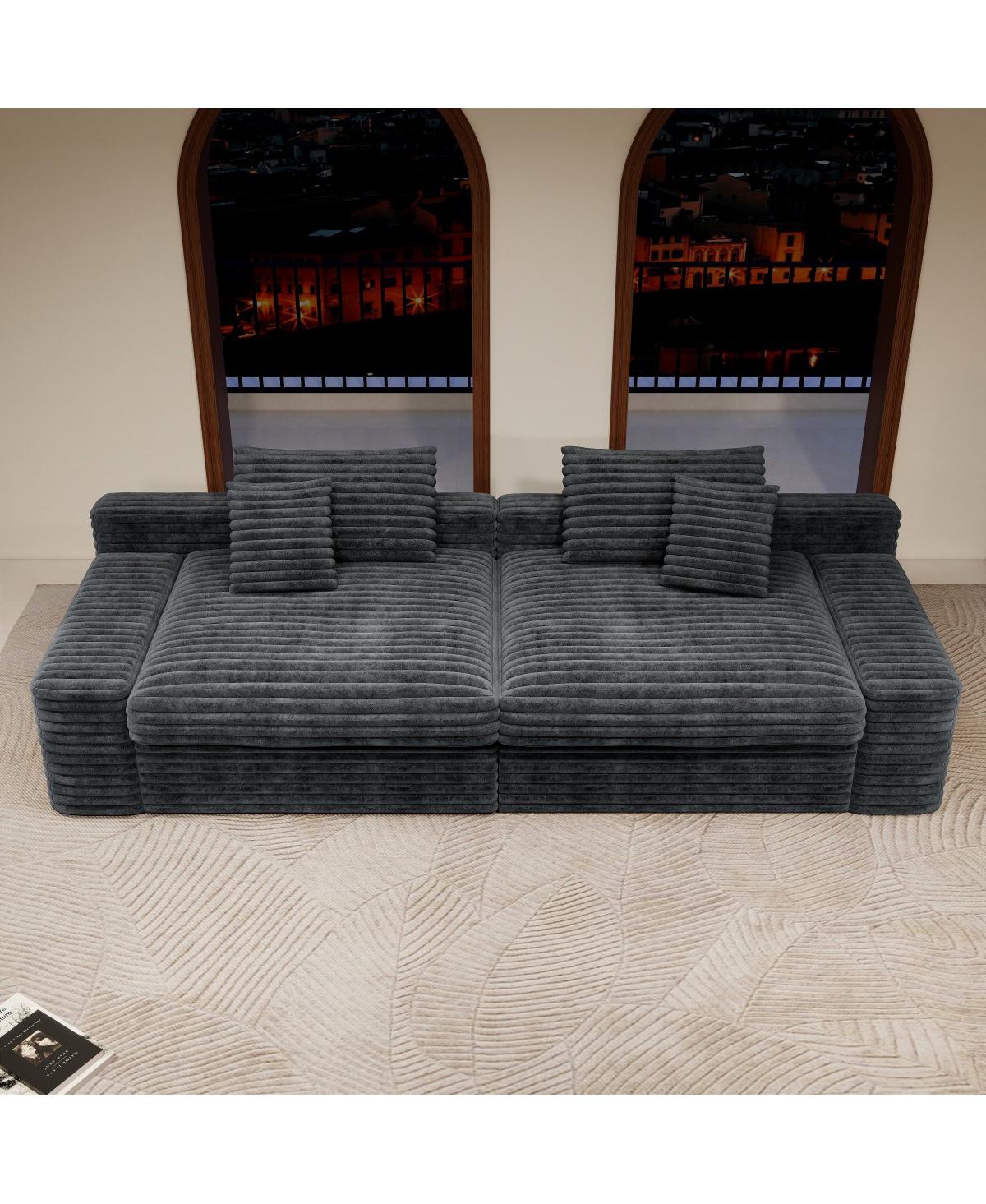 Streamdale Furniture Modular Sectional Sofa, Plush Corduroy