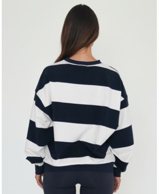 Women's Rugby Stripe Relaxed Sweatshirt