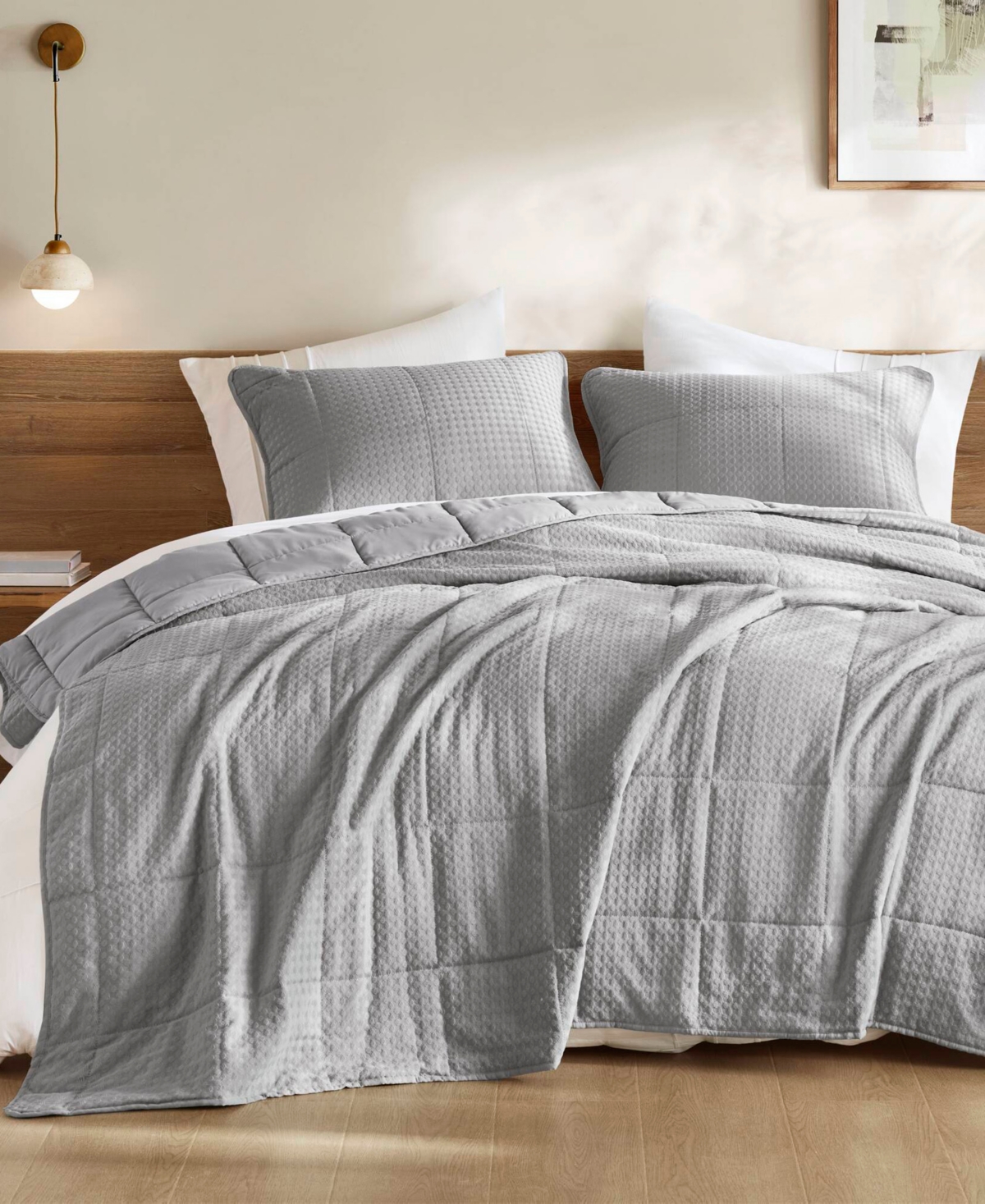 510 Design Mina Waffle Weave Textured 3-Pc. Quilt Set, King/California King